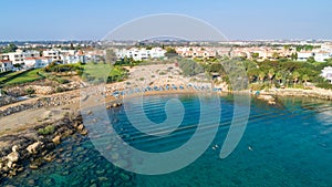 Aerial Sirena beach, Protaras, Cyprus photo