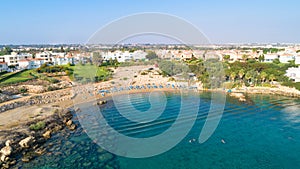 Aerial Sirena beach, Protaras, Cyprus photo