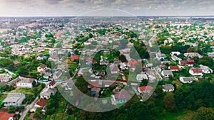 aerial small city cozy living district top view point from above landmark and landscape photo