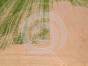 Aerial of the Small Town surrounded by farmland in Shrewsbury, P