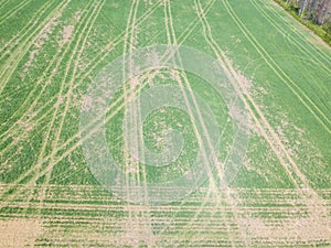 Aerial of the Small Town surrounded by farmland in Shrewsbury, P