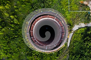 Aerial of Smokestack - Abandoned Buckeye Ordnance Works - South Point, Ohio