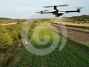 aerial soil scanning with drone photo