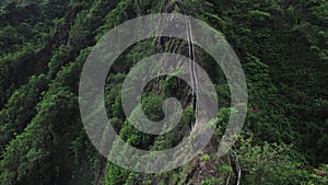 Aerial of Stairway to Heaven Hike on Hawaii