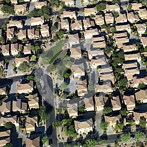 Aerial of suburbs.