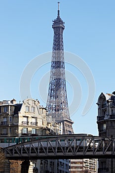 Aerial subway and eiffel towerr