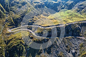 Aerial summer view of the famous Transfagarasan road