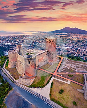 Aerial summer view of Lettere Castlle.