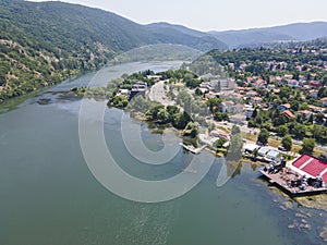 Aerial summer view of Pancharevo lake, Bulgaria