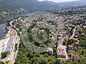 Aerial summer view of Pancharevo lake, Bulgaria