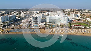 Aerial Sunrise beach, Protaras, Cyprus