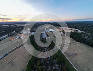 Aerial sunset landscape of Patriots Park baseball fields in Grovetown Augusta Georgia photo