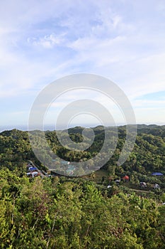 Aerial sunset view of Anda in Bohol island, Philippines photo