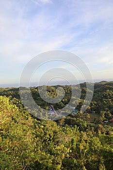 Aerial sunset view of Anda in Bohol island, Philippines photo