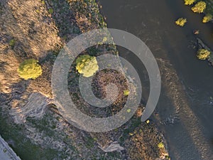 Aerial Sunset view of City of Plovdiv, Bulgaria