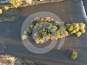 Aerial Sunset view of City of Plovdiv, Bulgaria