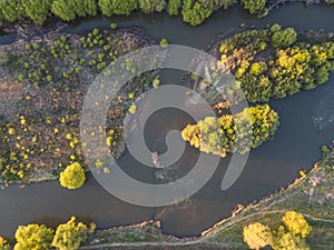 Aerial Sunset view of City of Plovdiv, Bulgaria