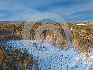 Aerial taiga 5 sky photo