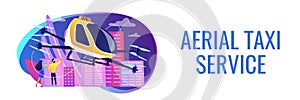 Aerial taxi service concept banner header. photo