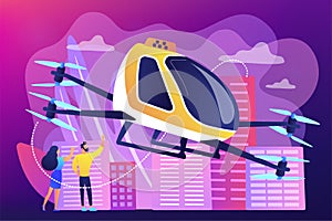 Aerial taxi service concept vector illustration. photo