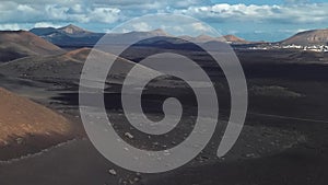 Aerial of Timanfaya, Lanzarote, Canary islands