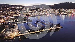 Aerial time lapse, Wellington Harbor New Zealand