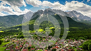 Aerial timelapse of majestic Alps