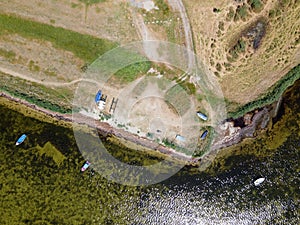 Aerial top down of coast on the Island of Rugen in Mecklenberg Vorpommern