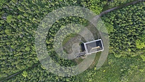 Aerial top down image of the watctower photo