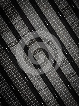 Aerial top down view of empty parking lot