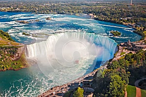 Aerial top landscape view of Niagara Falls