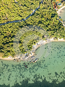 Aerial top view of Ao Nai Wok on Phangan Island photo