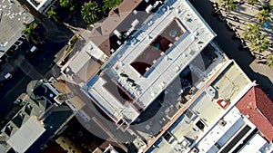Aerial top view of Avalon downtown in Santa Catalina Island, USA