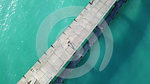 Aerial top view on the beach of Pitsunda, Abkhazia.