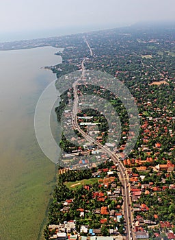 Aerial Top View Booming Modern Tropical Island Colombo Sri Lanka