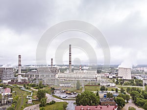 Aerial top view of heat station