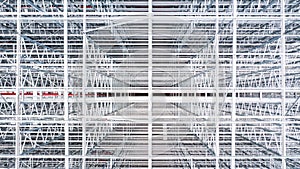 Aerial top view structure of steel building construction, Metal steel frame buildings construction design, Aerial view