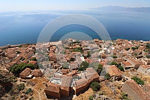 Aerial of Town of Monemvasia