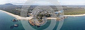 Aerial of the town of South West Rocks.