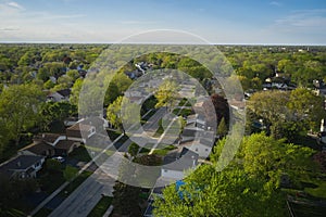 Aerial. Townhouse cottages settlement area. Top view from drone. Version 2