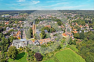 Aerial from the traditional town Amerongen in the Netherlands