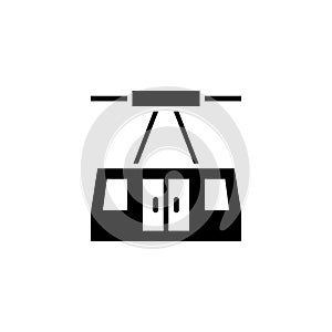 Aerial tramway icon solid. vehicle and transportation icon stock