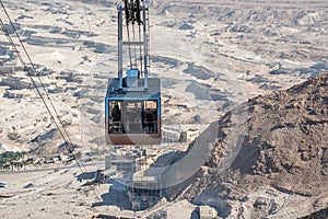 Aerial tramway to the top of Masada fortification