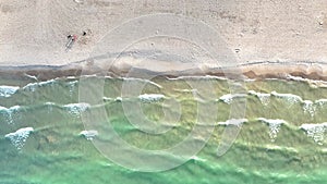 Aerial Tranquil Lake Michigan Beach - Chicago Shoreline