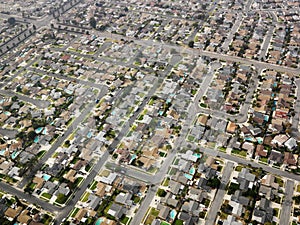 Aerial of urban sprawl. photo