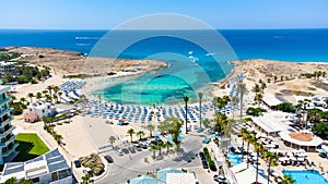 Aerial Vathia Gonia beach, Ayia Napa, Cyprus