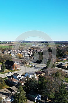 Aerial vertical of Wellesley, Ontario, Canada