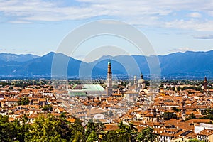 Aerial of Vicenza, Italy, city of architect Palladio photo