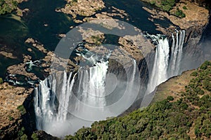 Aerial of the Victoria Falls