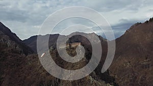 Aerial video above ancient citadel